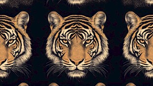 老虎头像无缝图案设计