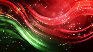 炫彩红绿波浪动感背景图