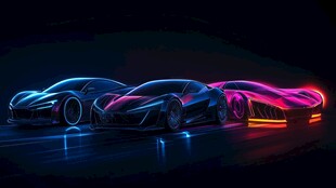 炫酷霓虹超跑队列展示