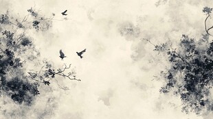 水墨飞鸟图