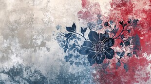 复古花卉纹理背景图