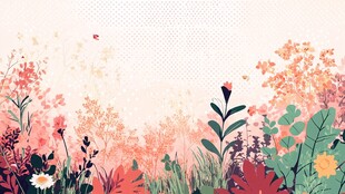 春日繁花烂漫插画背景