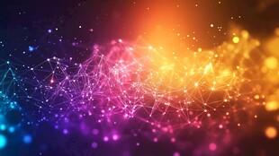 梦幻炫彩粒子科技背景图