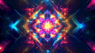 炫彩几何光影抽象艺术画面