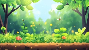 夏日森林清新自然风景图