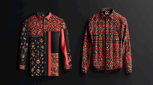 时尚民族风男士长袖衬衫