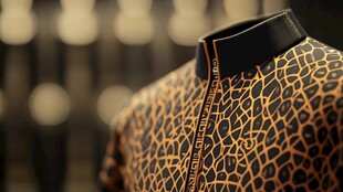 豹纹时尚上衣领口特写