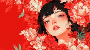 花中少女的浪漫梦幻时刻