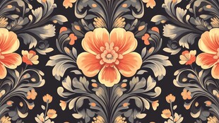 复古花卉图案精美装饰风