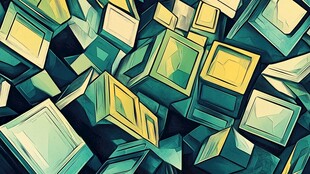 立体方块抽象艺术图案