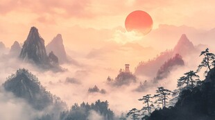 日出群山间 云雾绕峰峦