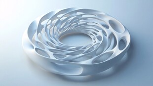 螺旋镂空环状3D艺术模型