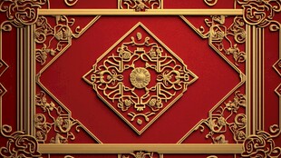 中式红金古典精致装饰图案