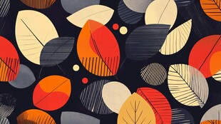 多彩秋叶图案背景纹理