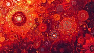 梦幻红色抽象花纹图案