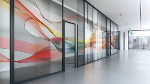 现代艺术风玻璃隔断办公室