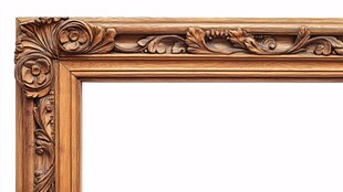 精美雕花木质画框细节