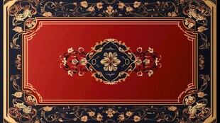 中式古典花纹红色地毯图案