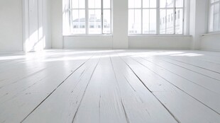 空旷白房间 木地板与窗