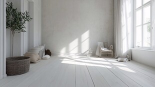 简约明亮的白色系空房间