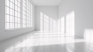 空旷白房间 阳光洒落