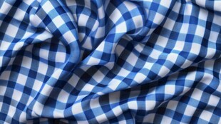 蓝白格子布料纹理特写