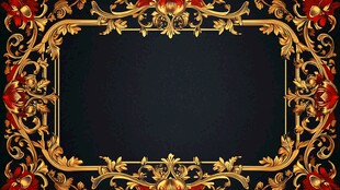 黑金奢华花纹边框背景图