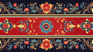 中式传统花卉图案纹饰