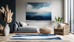 海景挂画装点温馨客厅空间