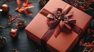 红色精美礼品盒节日装饰