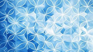 蓝色几何花朵抽象背景图