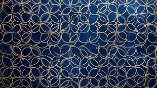 蓝底金色环形花纹图案