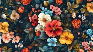 复古繁花图案背景