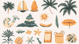 夏日海滩度假元素集合