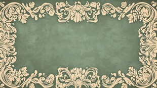 复古花纹绿色背景图