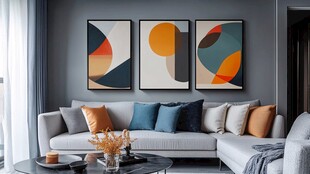 现代简约风客厅装饰挂画