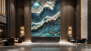 豪华大厅中的艺术纹理壁画