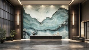 现代中式风格大理石背景墙