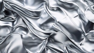 银色褶皱金属质感背景