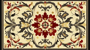 复古花卉图案精美地毯