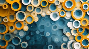 多彩圆环抽象背景图案