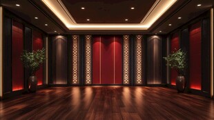 豪华中式风格电梯厅空间