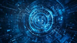 科技感十足的蓝色数字界面