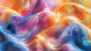 梦幻色彩流动抽象艺术画面