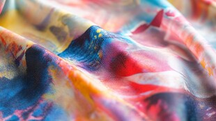 绚丽多彩的抽象印花丝绸