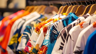 多彩时尚T恤挂架陈列