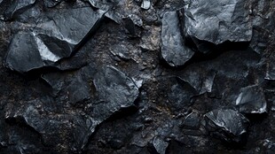 黑色岩石纹理特写