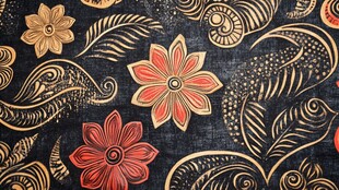 复古花卉图案精美织物