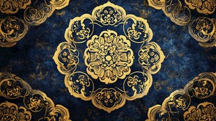 华丽金色中式古典花纹图案
