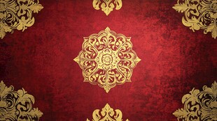红底金色华丽花纹背景